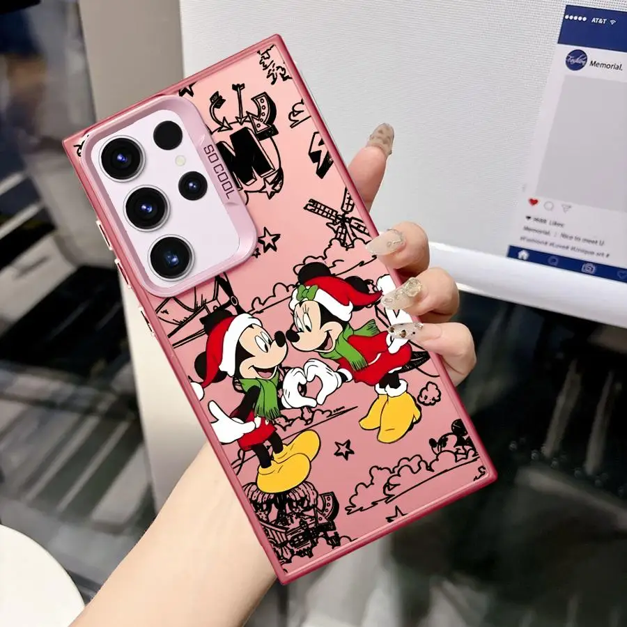 Soft Shell Case for Samsung Galaxy S24Ultra S22 Ultra S25Plus S20 FE S21 Note 20 S23 S24 S25 Mickey Minnie Christmas
