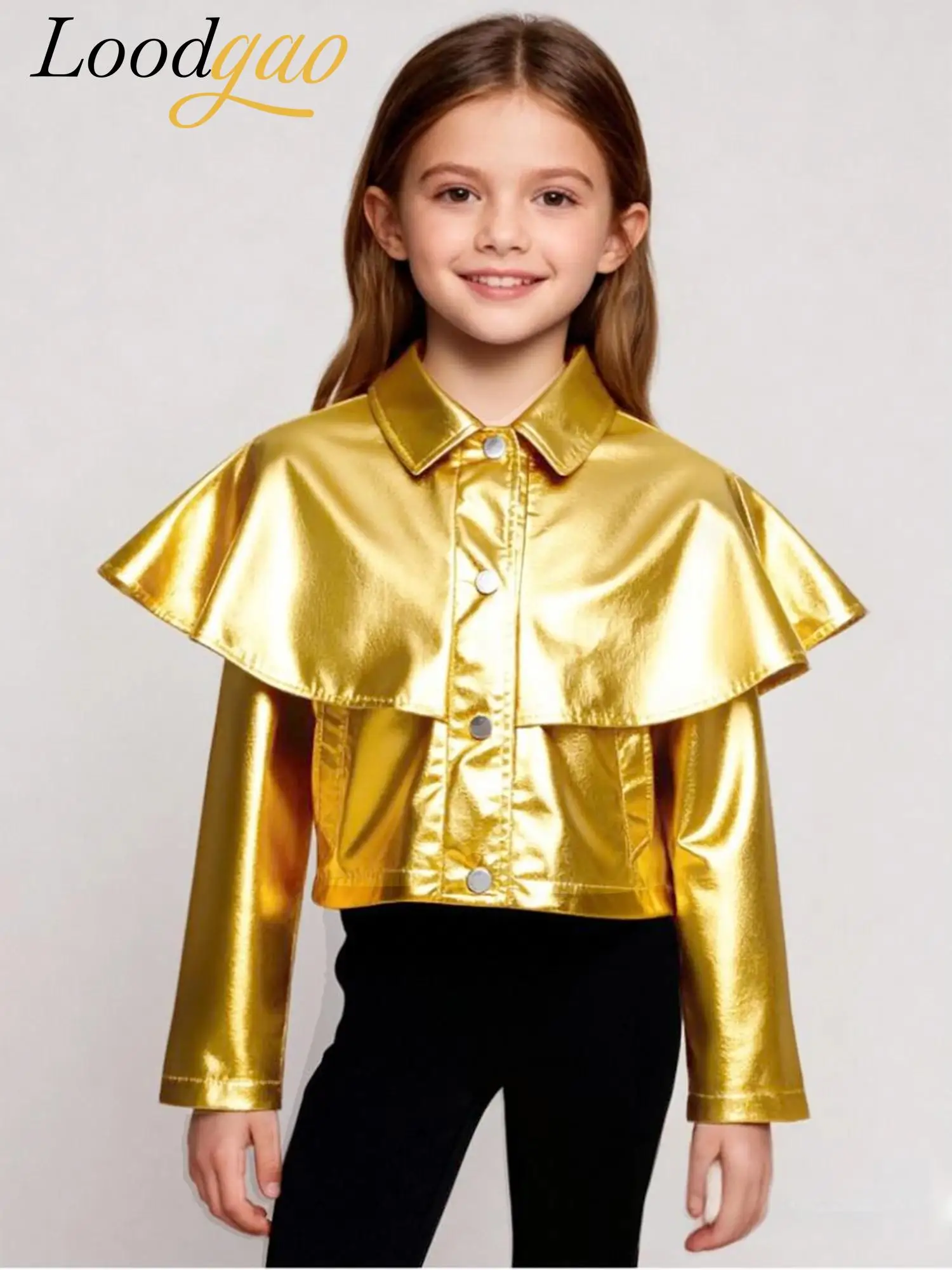 سترة عصرية للفتيات معطف معدني ملابس الشارع للأطفال الهيب هوب ديسكو رقص الجاز ديسكو أزياء الحفلات سترة منفوخة