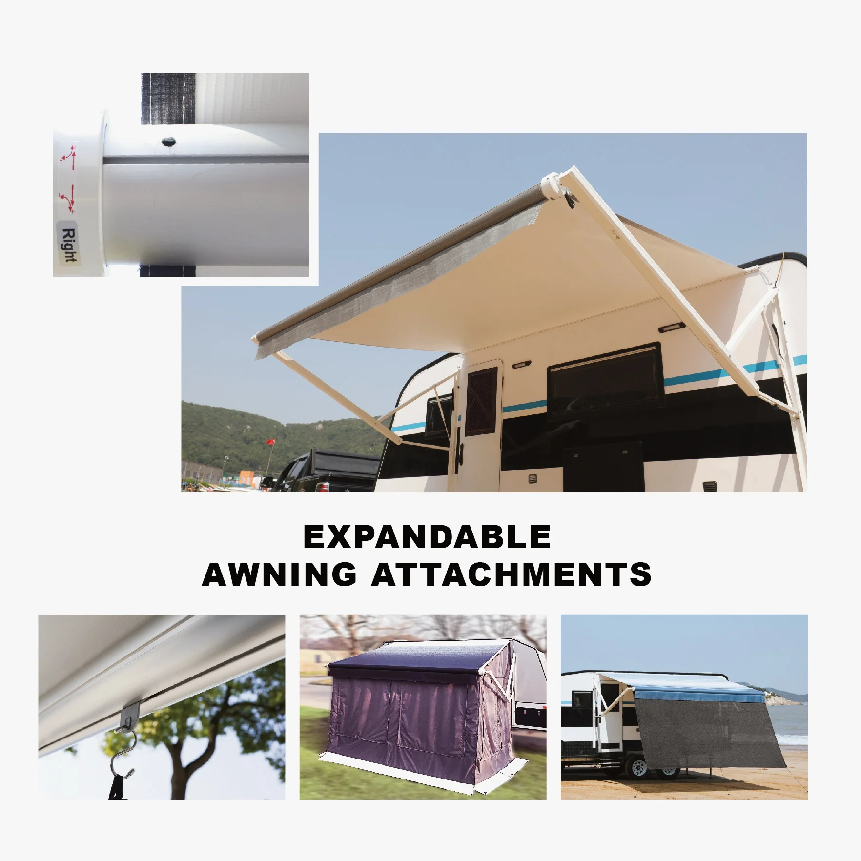 Awnlux RV Accessories Off road Caravan  Camping Overlanding Trailer 5th Wheel Motorized Retractable Awning for Sale