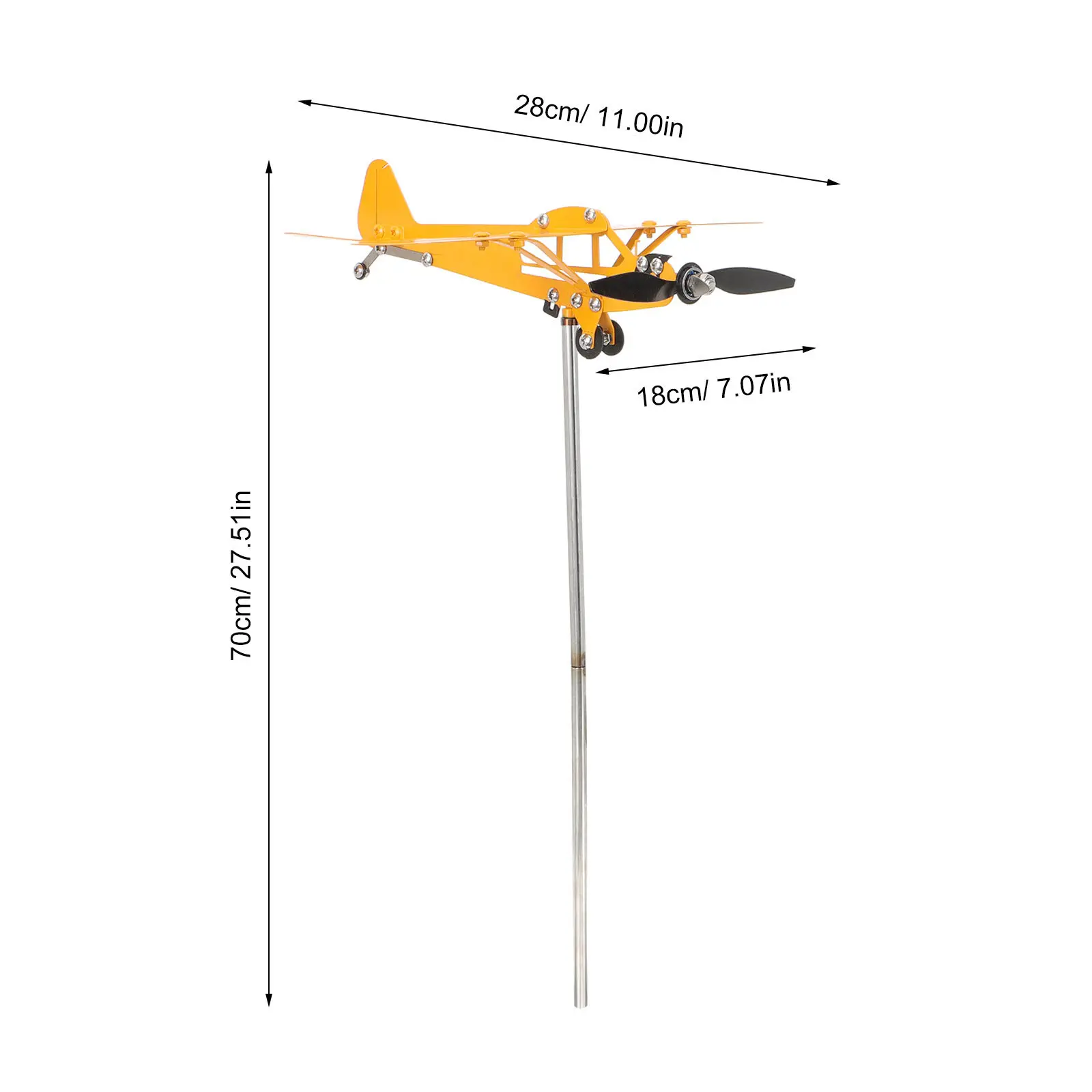 Sturdy Iron Airplane Wind Sculpture Does Not Deform Fade Long Term Use Outdoor Garden Decoration Airplane Windmill Backyard