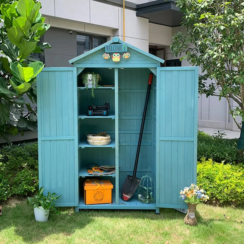 Wholesale Outdoor Cabinet Waterproof Sunscreen Outdoor Yard, Locker Garden Tool Cabinet Open Garden Sundries Storage