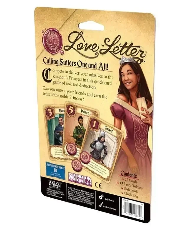 Z-Man Love Letter Card Game | Ages 10+ | 2 - 6 Players | 20+ Minutes Playing Time Family Gathering Couple Strategy English Game