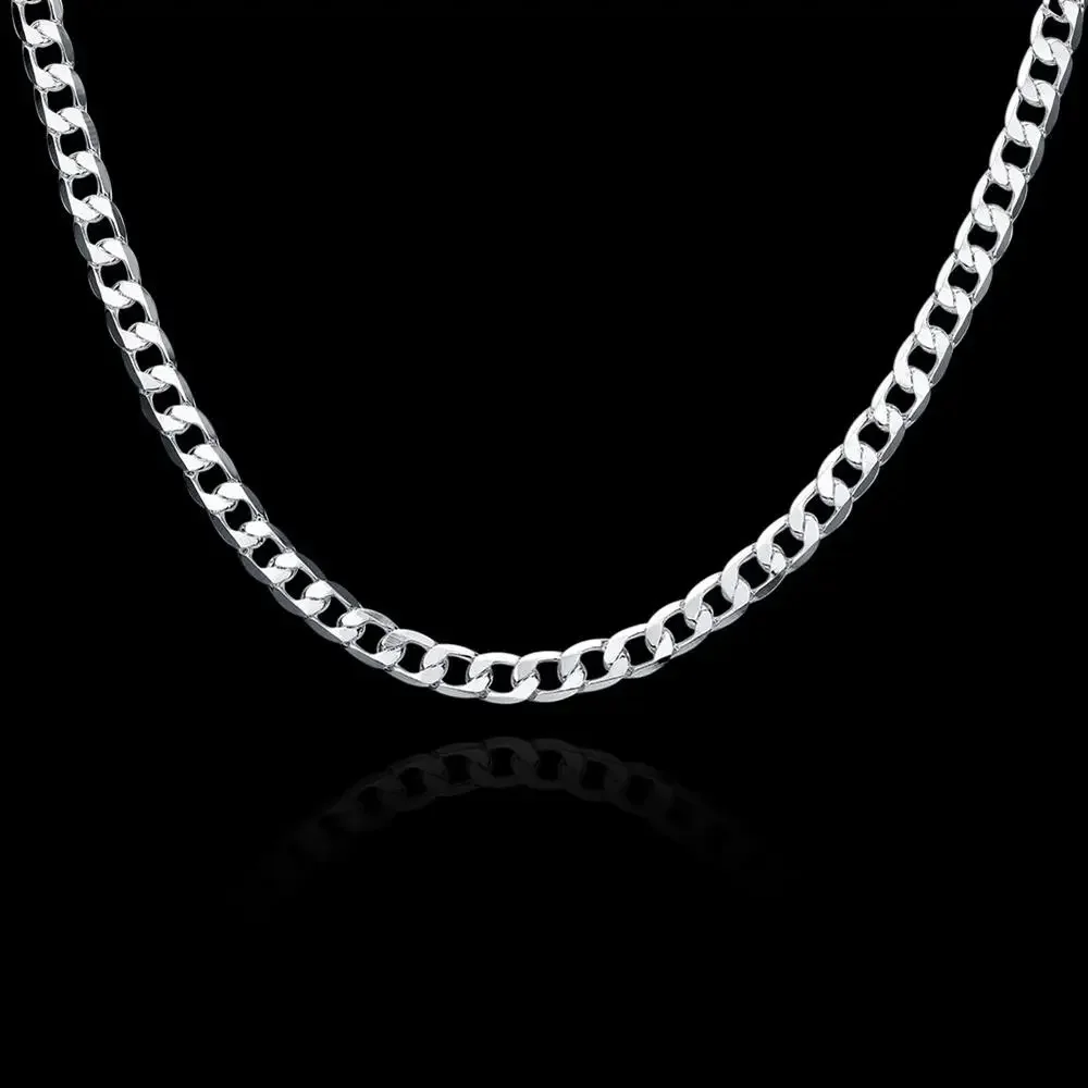 Special Offer 925 Sterling Silver Necklaces For Women Man Classic 6mm Chain Charm Fashion Jewelry Wedding Party Gifts