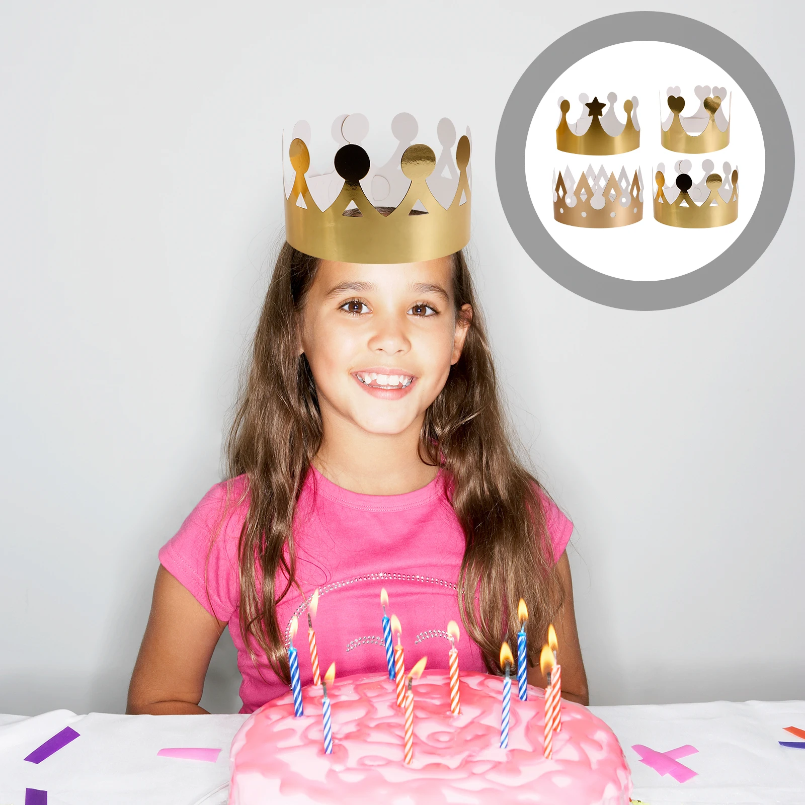 

40pcs Crown Kids King Crowns Happy Birthday Hats Party Crown Party Favors Hats Bulk Decorations Classroom Supplies
