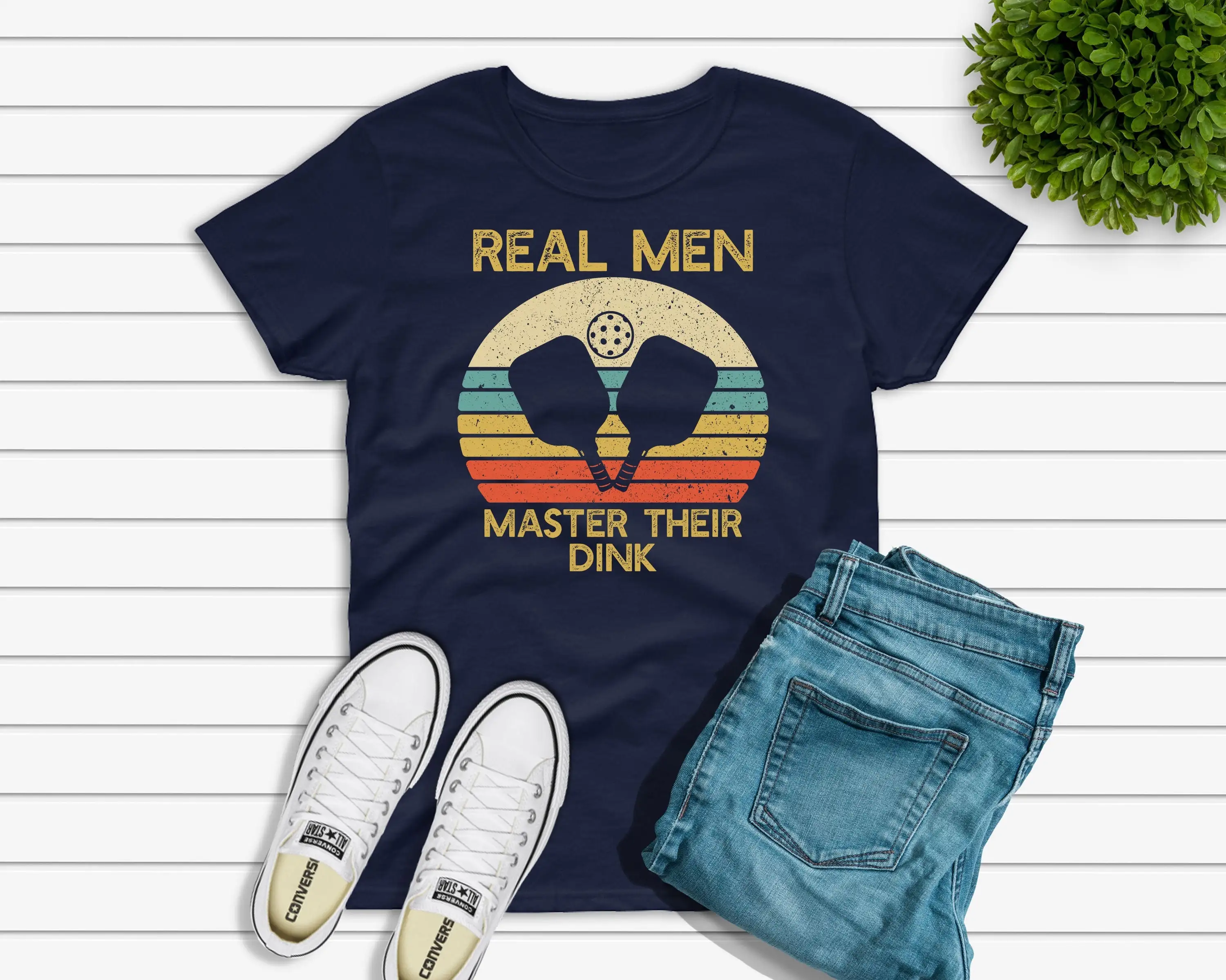 Real Men Master Their Dink Funny Pickleball T Shirt For Player Pickle Ball Dad Jersey