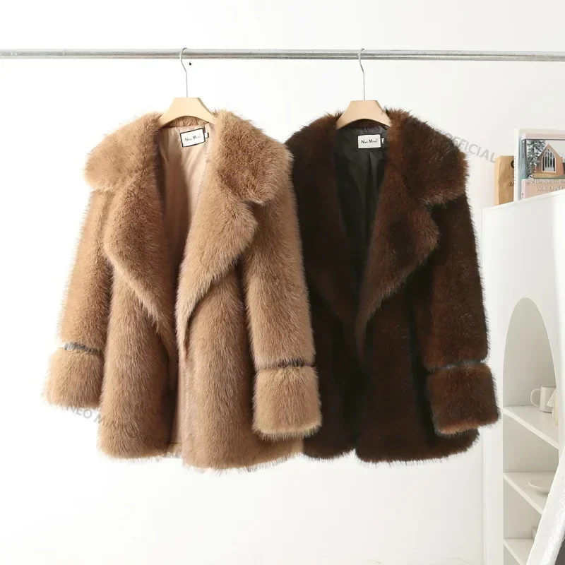 Vintage Brown Gradient Fluffy Fur Lined Jacket Winter Warm Old Money Iconic Stunning Parka Outwear Fashion Vibe Snow Outfits