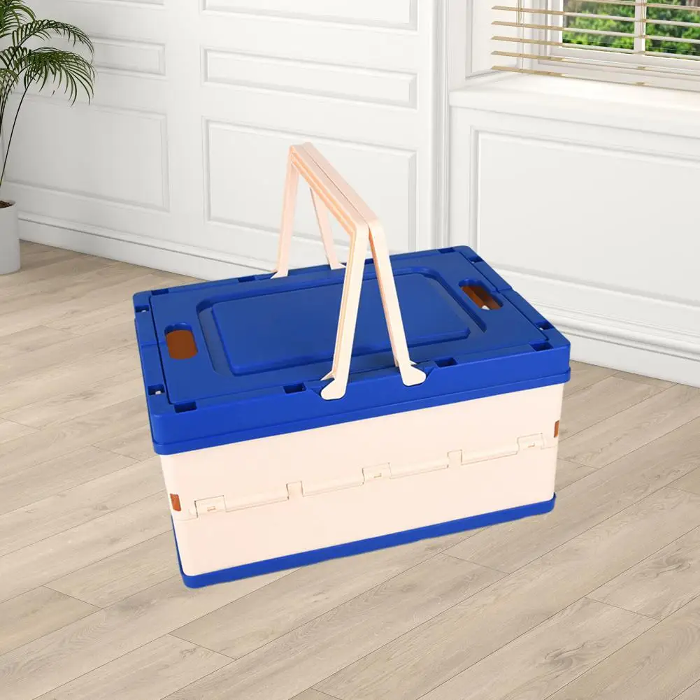Space-saving Storage Solution Portable Storage Box Capacity Foldable Storage Box with Handle Design for Desktop Organization