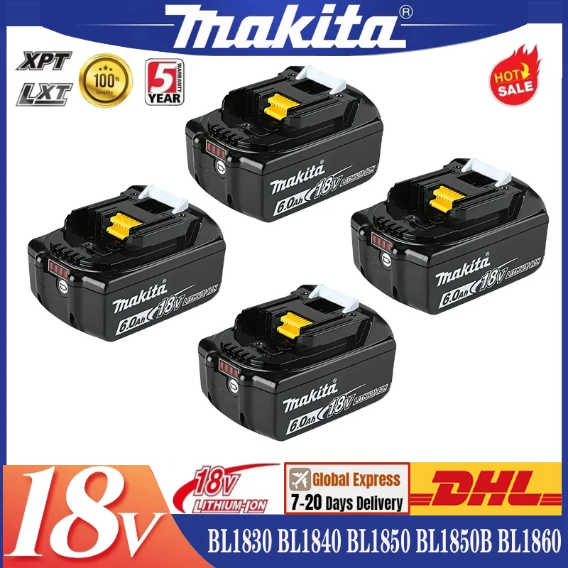 

BL1830 Original Makita 6Ah/5Ah/3Ah 18V Battery BL1830B BL1850B BL1850 BL1840 BL1860 BL1815 Replacement Lithium Battery