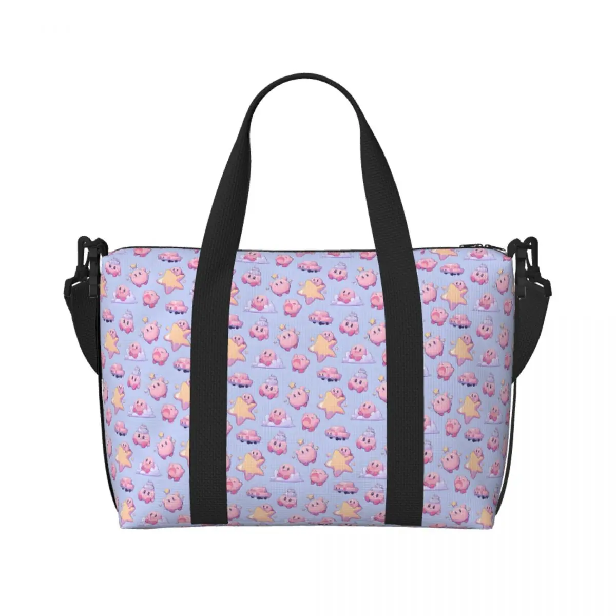 

Custom Large Kirbys Video Game Tote Bag Women Anime Cartoon Shoulder Shopper Beach Gym Travel Bag