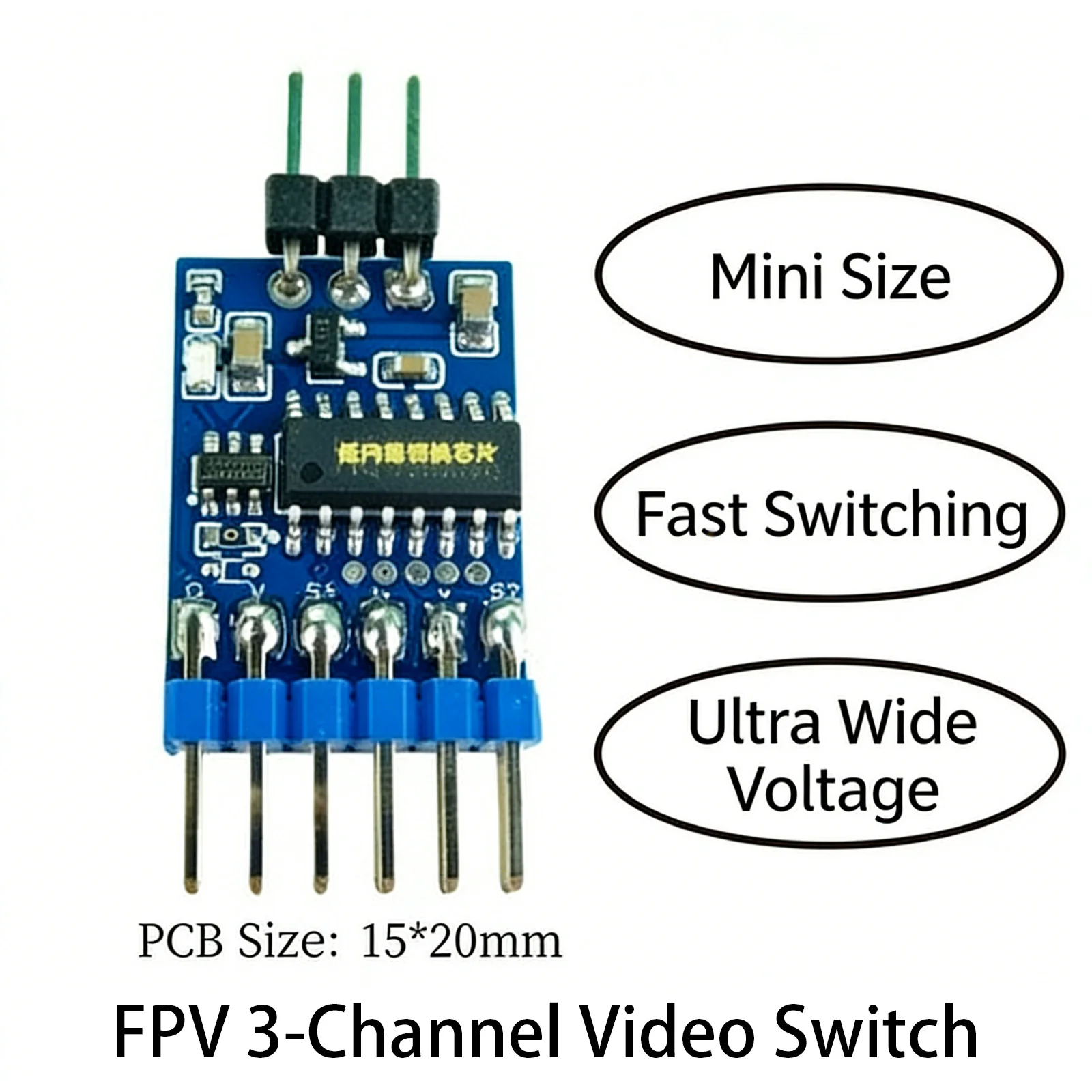 

3-канальный видеопереключатель с управлением PWM, 5-12В, мини-модуль видеопереключения для FPV дронов, квадрокоптеров, камер, пультов ДУ