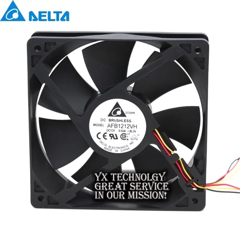 

120mm AFB1212VH-BL3V fan 12025 120mm 12V 0.60A 3lines dedicated cooling fan 120*120*25mm for Delta