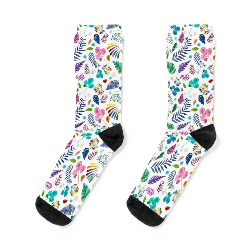 

Watercolor flower pattern Socks fashionable floor Wholesale Socks Men Women's