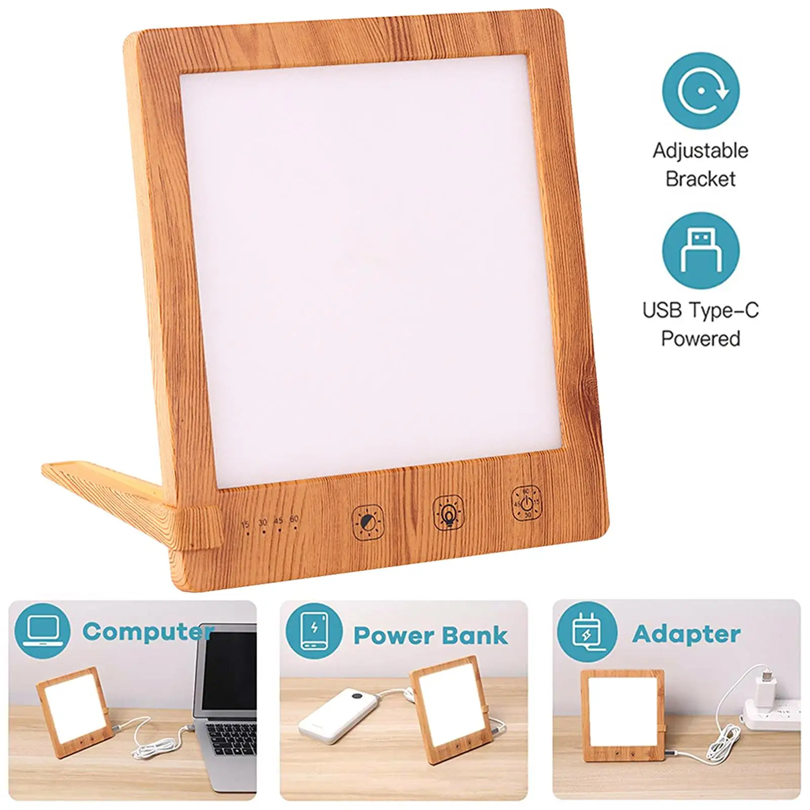 Sad LED Light Therapy Lamp with Timer Stepless Brightness Daylight Lamp 10000 Lux Free Touch Control Sunlight Lamp Sun Lamp