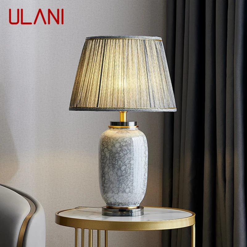 

ULANI Modern Ceramics Table Lamp Luxurious Living Room Bedroom Study LED Originality Brass Desk Light