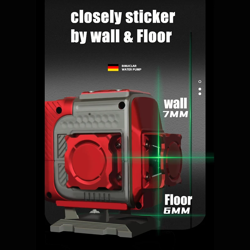 3D/4D laser level Green 12/16 lines Self-Leveling Cross line vertical Super Powerful Green 360 laser line Horizontal level laser