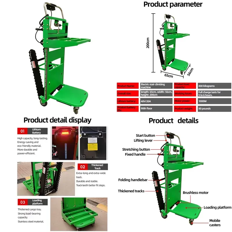 

Industrial Electric Lifting Climbing Machine for Metal Construction Easy Stair Climbing CE Certified 400KG Factory Direct