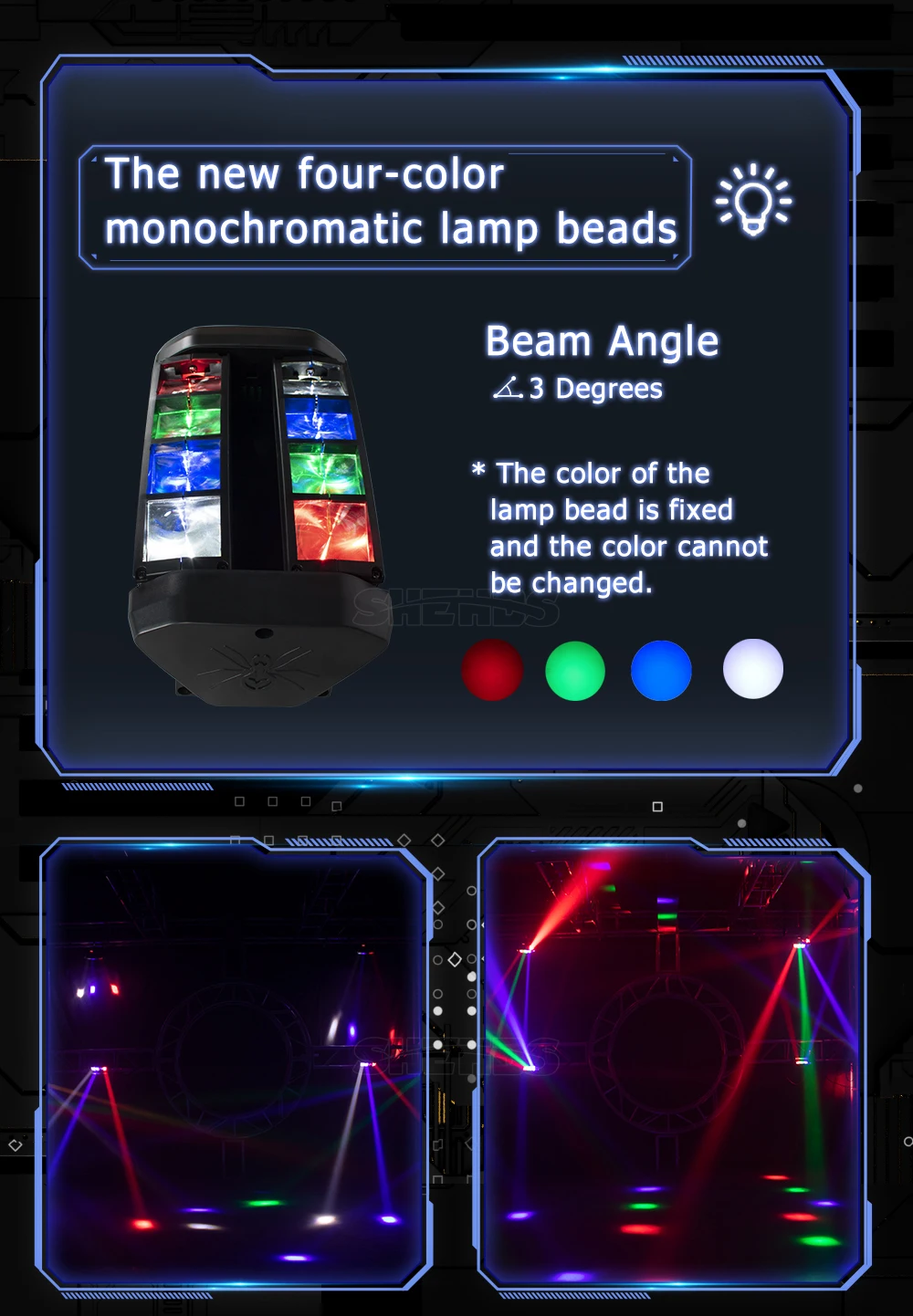 9 x 10 W LED Moving Head RGBW Spider Party Lichter DMX 512 für DJ Disco Hochzeit Nachtclub KTV Bühnenbeleuchtung – Detail 17