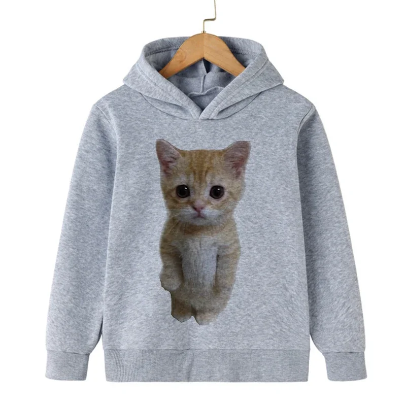 Cats Kid Hoodie Cat Sweatshirts Kawaii Manga Children Sweatshirt Kids Clothes Hoodies Boys Girls Tee Baby Tops Anime Hoody