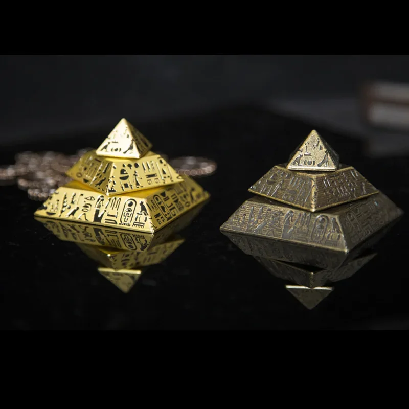 Pyramid Fingertip Gyroscope Desktop Decoration Ancient Egyptian Metal Retro Anti Anxiety Fidget Spinner Toys for Children Adutls