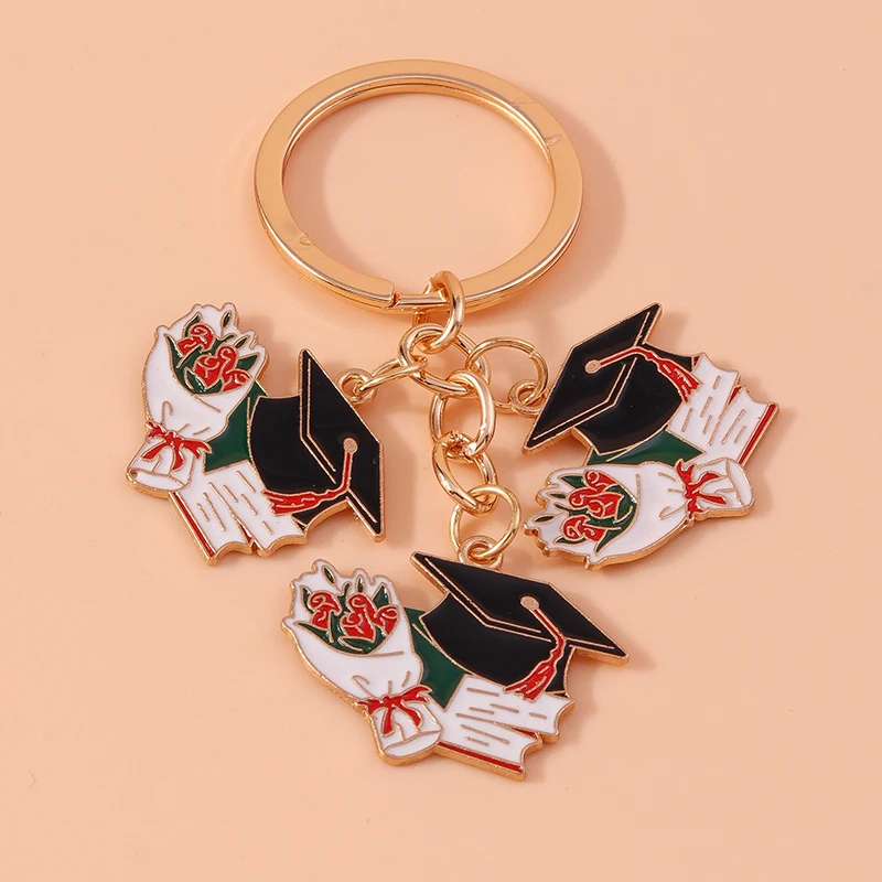 سلسلة مفاتيح لوحة مفاتيح إبداعية ، حلقة مفاتيح ملابس أكاديمية ، هدايا متدلية للطلاب ، إكسسوارات التخرج ، هدية مجوهرات لحفل تصنعها بنفسك #3