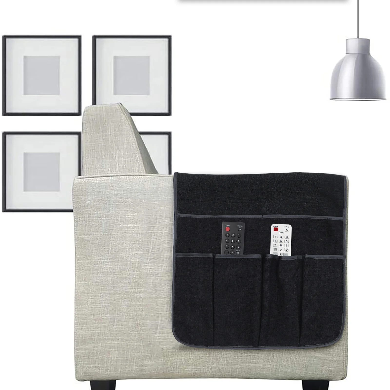 

Couch Chair Armrest Pocket Storage Organizer Multipurpose Bag Spacious for Phone Keys Tablet Remote Controller