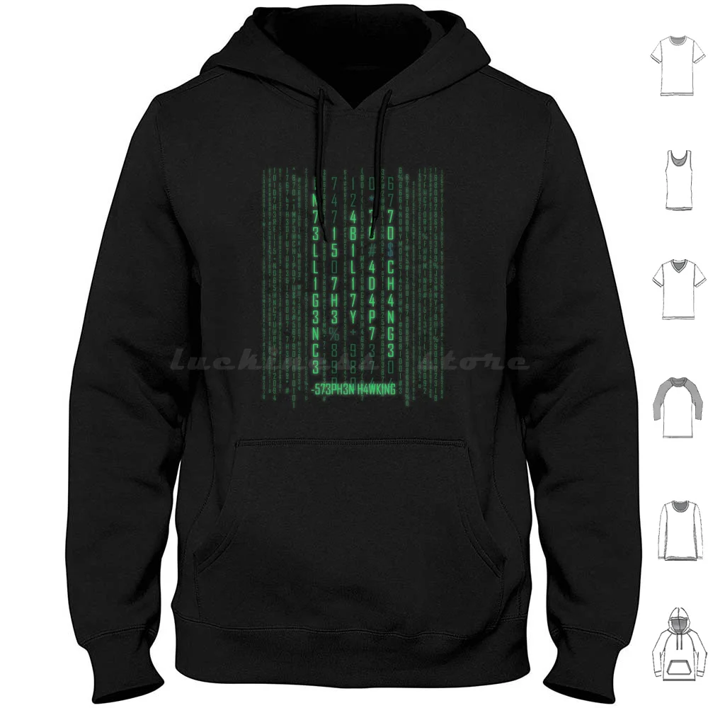 Adapt Or Die Matrix Hoodie Cotton Long Sleeve Stephen Hawking Science Intelligence Geeks Physics Nerds Adapt To Change
