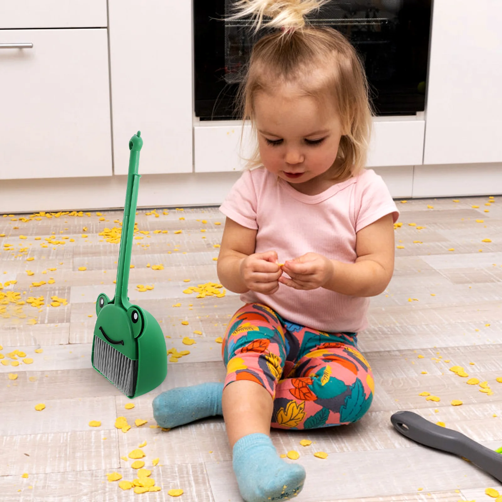 1 セット子供ほうきちりとりセット軽量子供クリーニングツール柔らかい毛掃除キット幼児のふり遊び家庭用