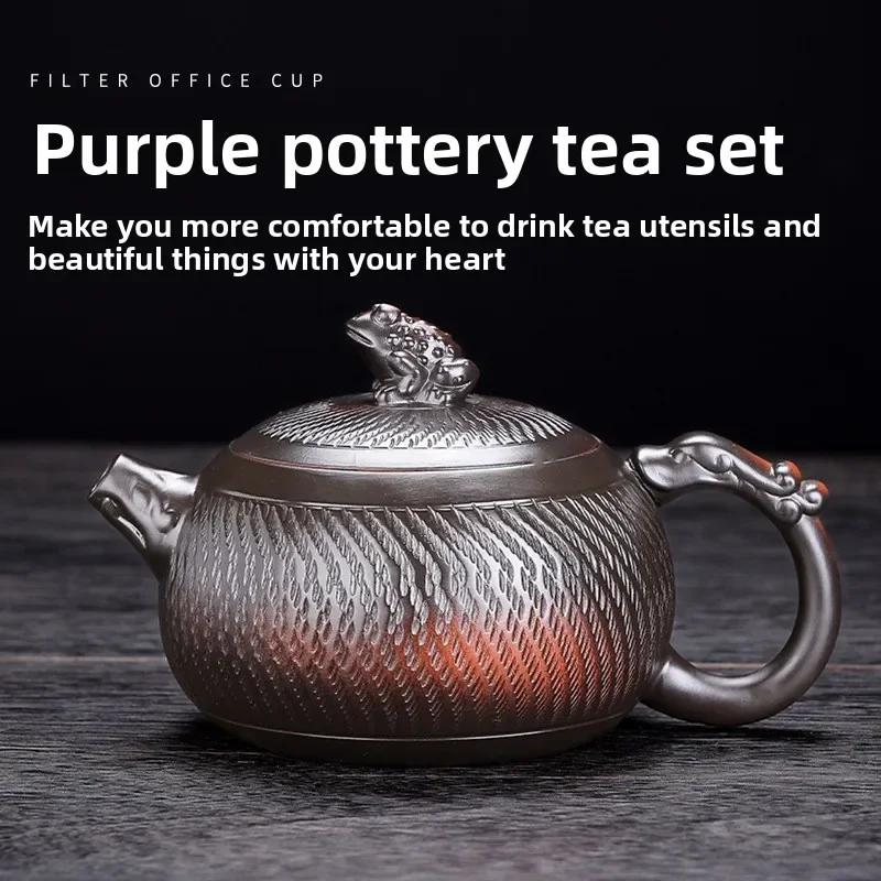 Household Xishi Pot Purple Pottery Pot Kung Fu Tea Set Large-capacity Clay Purple Handmade Jumping Knife Craft