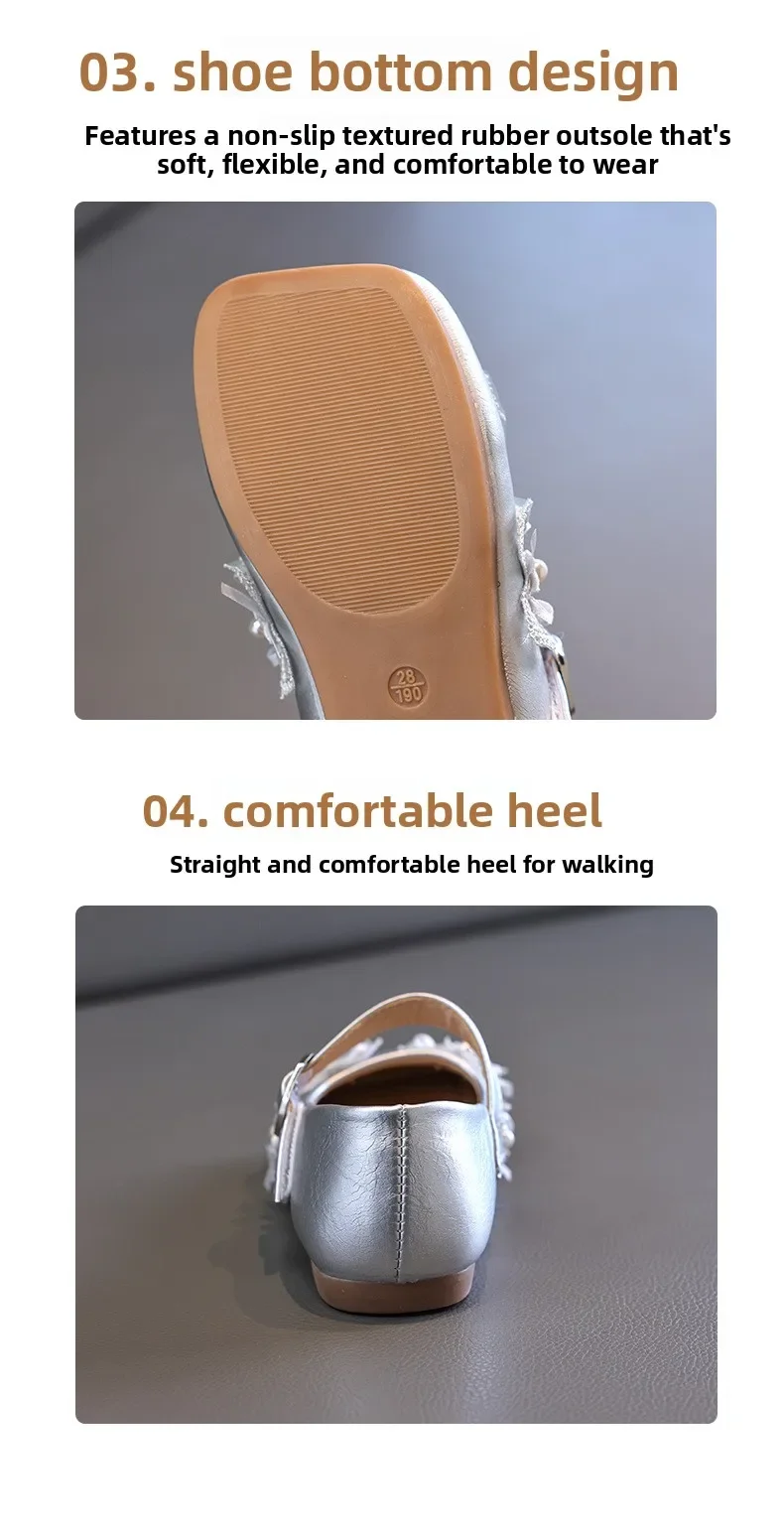 Mädchen Frühling Herbst Neue Prinzessinnen-Schuhe Weiche Sohle Rutschfest Quadratischer Schnitt PU-Leder Modische Mary Jane Schülerverschuhe – Detail 5