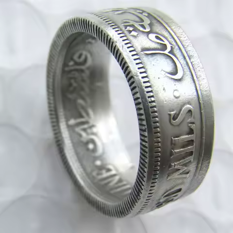 Israel Palestine British Mandate 100 Mils Ring Silver Plated Handmade In Sizes 7-13