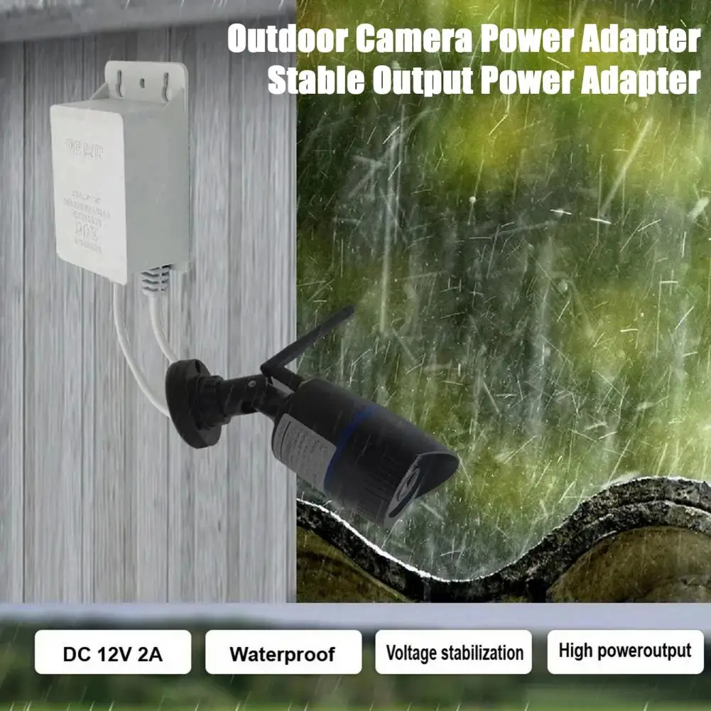 12V 2A Power Adapter for Security Camera Waterproof Outdoor Camera Power Supply 100-240V EU/US Security Camera Power Adapter