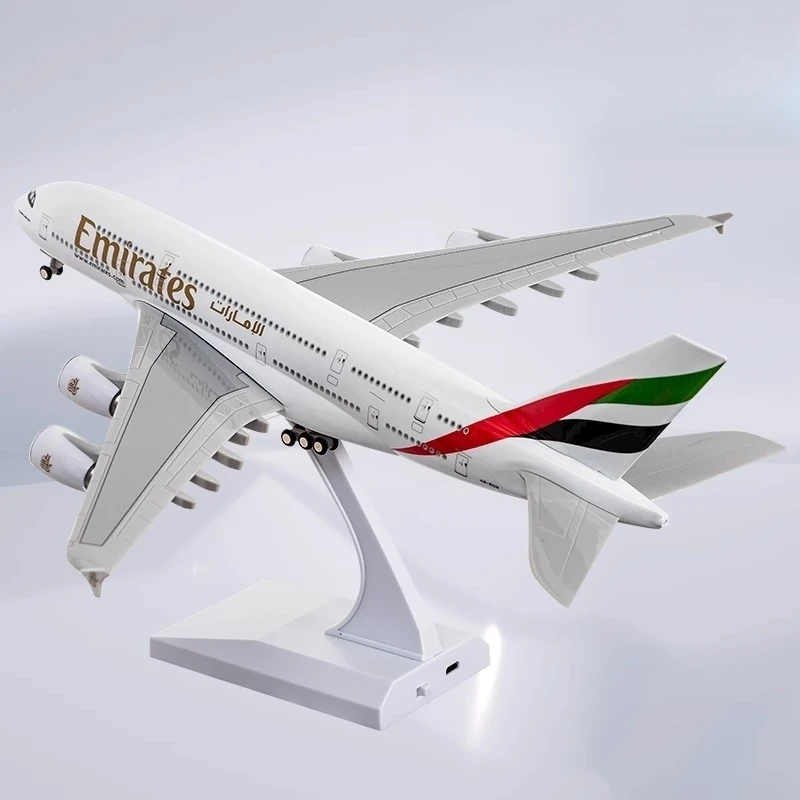 

Масштаб 1:250 380 ОАЭ Катар Франция Сингапур Модель Airbus 30 см A380 с подсветкой Версия ABS Модель самолета с шасси