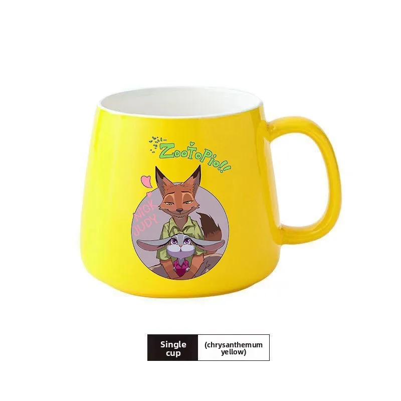 400 مللي ديزني Zootopia أكواب السيراميك أكواب القهوة زوجين كوب الشاي بالحليب الحديثة أسلوب بسيط دقيق الشوفان الإفطار القدح درينكوير المطبخ #6