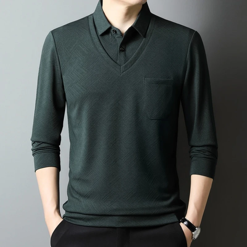 2025 Two Warm Long Sleeved Shirts for Autumn and Winter Men's Vacation