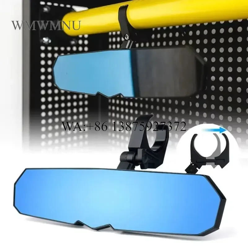 Wmwmnu N2 13 Inch UTV Rear View Center Mirror With Bottom LED Light And Rocker Switch Fits For Can Am Polaris Etc
