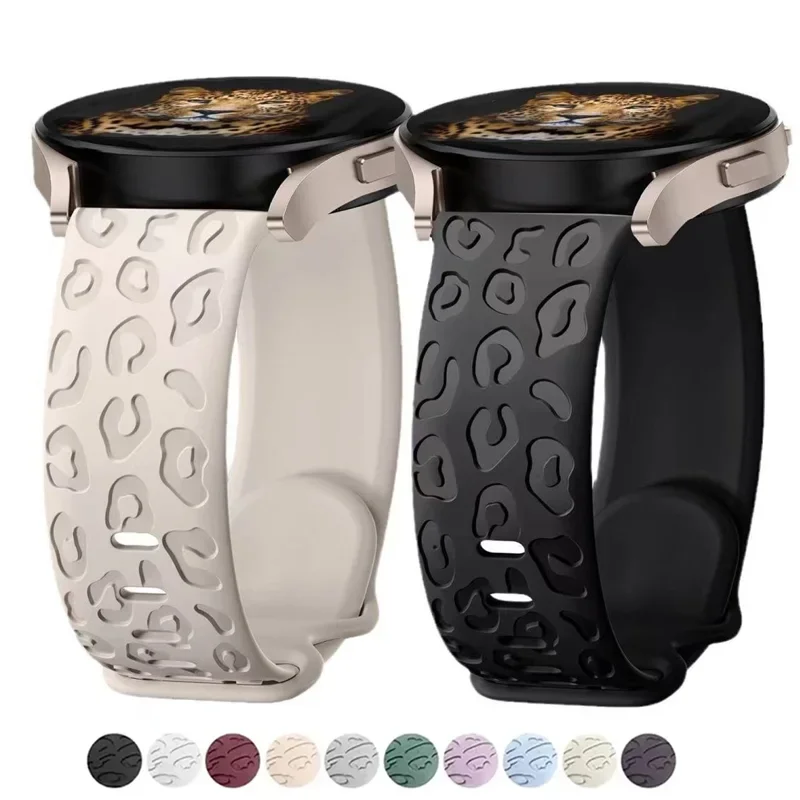Engraved Strap for Samsung Galaxy Watch 6/5/5 pro/4/6 classic Silicone leopard bracelet correa Huawei GT 4-3-2 20mm watch band