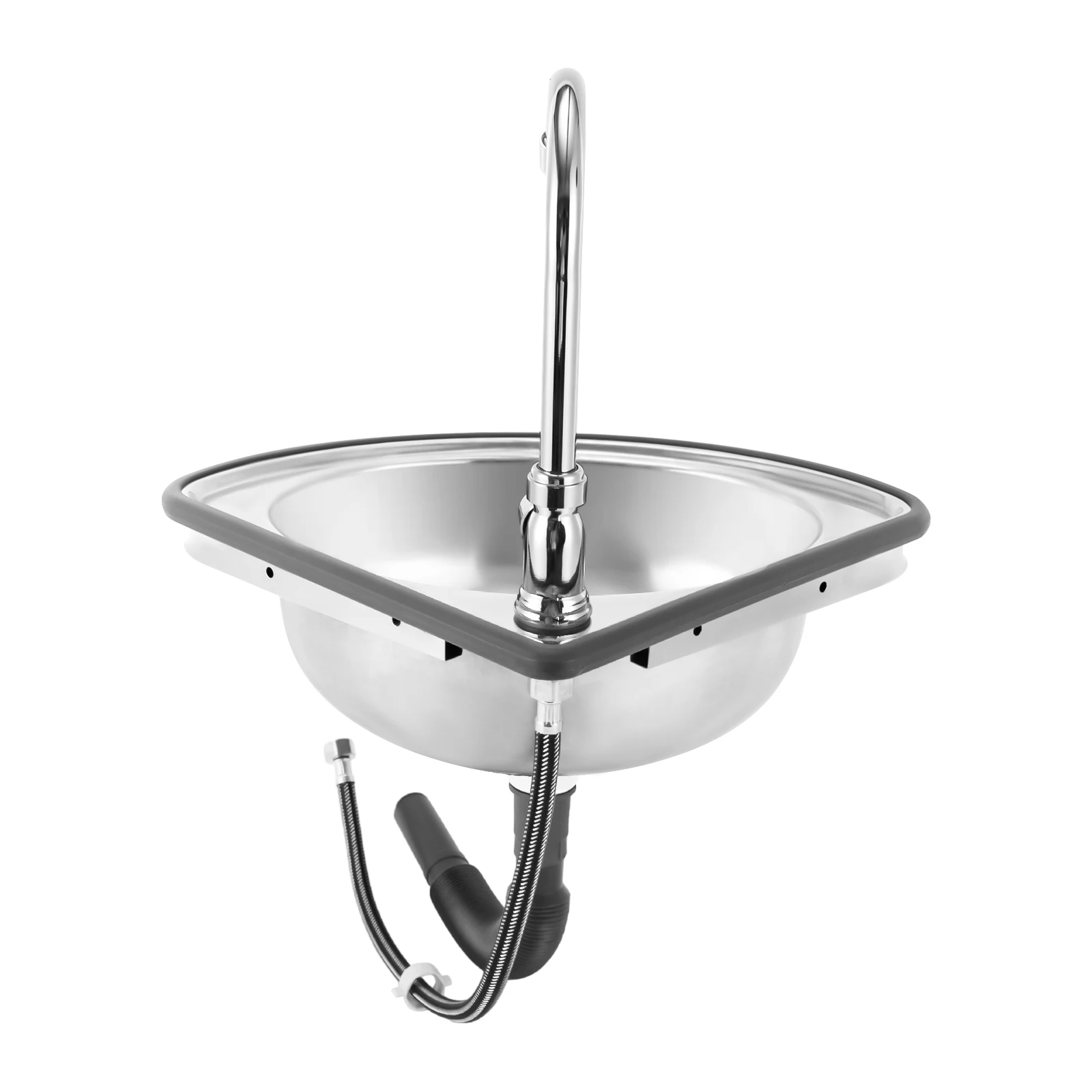 Elegant Fan-Shaped Stainless Steel Washbasin: Modern, Durable, and Space-Saving Design for Stylish Bathrooms