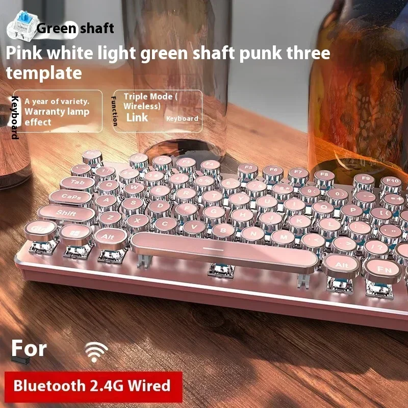 Imagem -02 - Teclado Mecânico de Três Modos Bluetooth Estilo Punk Retro Mac e Win Sistema Duplo sem Danos em Todas as Chaves Bateria de Longa Duração Tk950