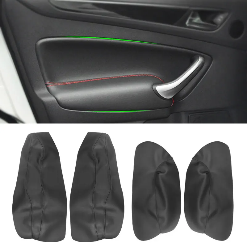 

Soft Leather Door Panel Cover For Ford Mondeo 2007 2008 2009 2010 2011 2012 Interior Door Armrest Panel Skin Cover Sticker Trim