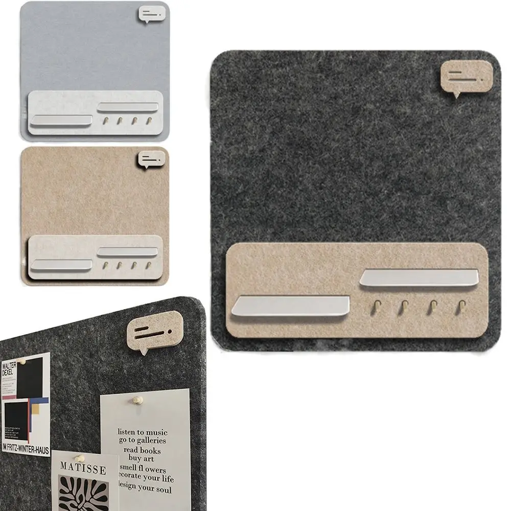 

Removable Cork Board for Walls Wall Mounted 40x40cm Notice Pin Board Set Self-Adhesive Decorative Memo Felt Board Home