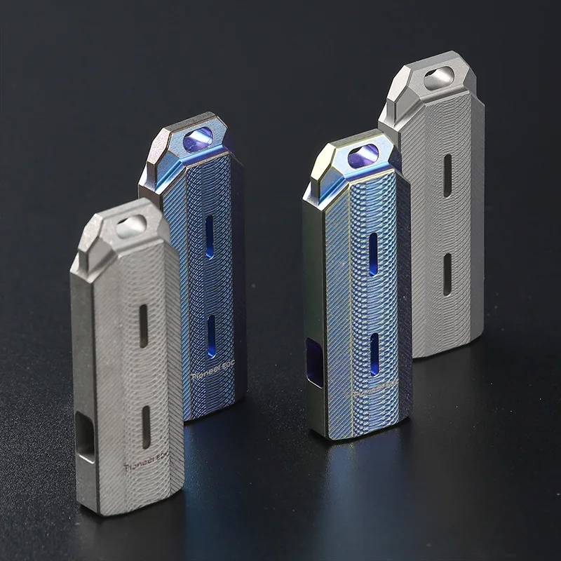 سبائك التيتانيوم صافرة التخييم بقاء عالية ديسيبل ثقب مزدوج صافرة في الهواء الطلق EDC استغاثة سبائك التيتانيوم صافرة #5