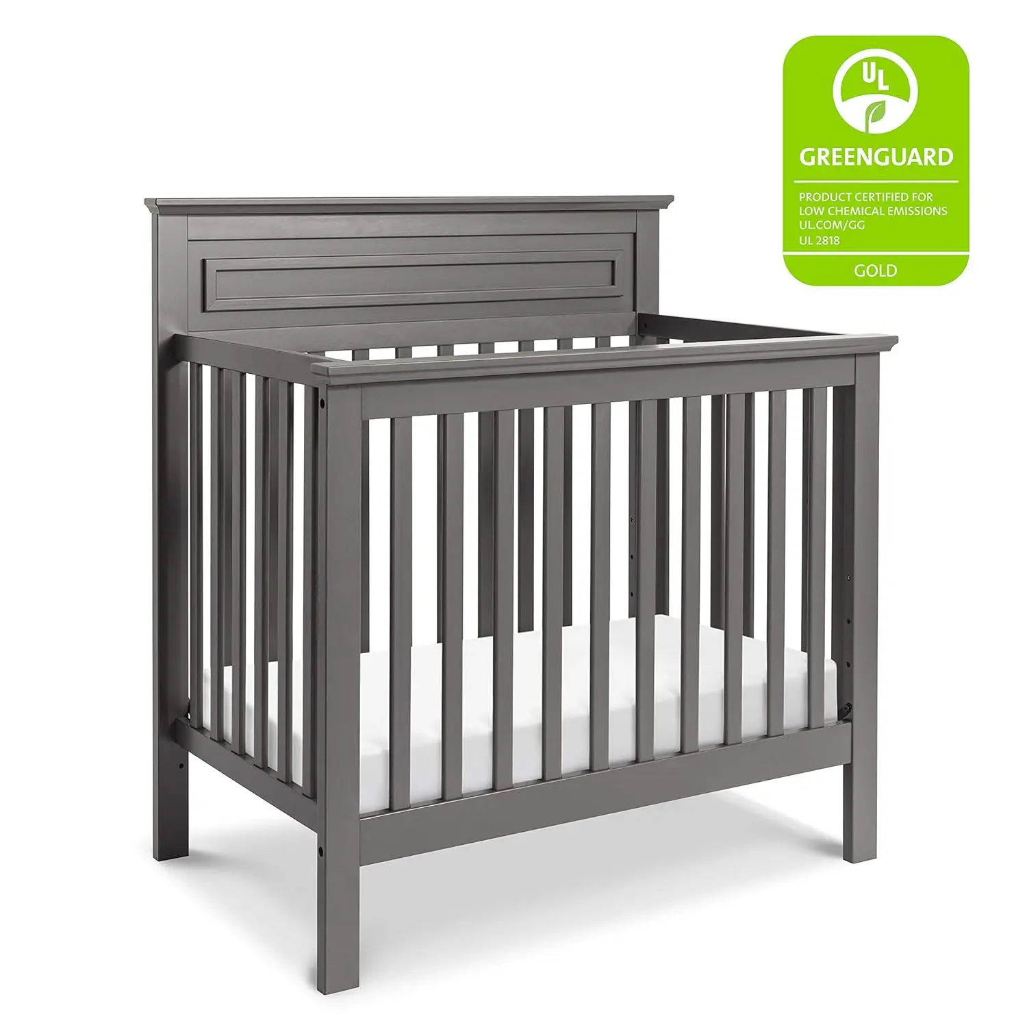 Autumn 4-in-1 Convertible Mini Crib in Slate,  Gold Certified