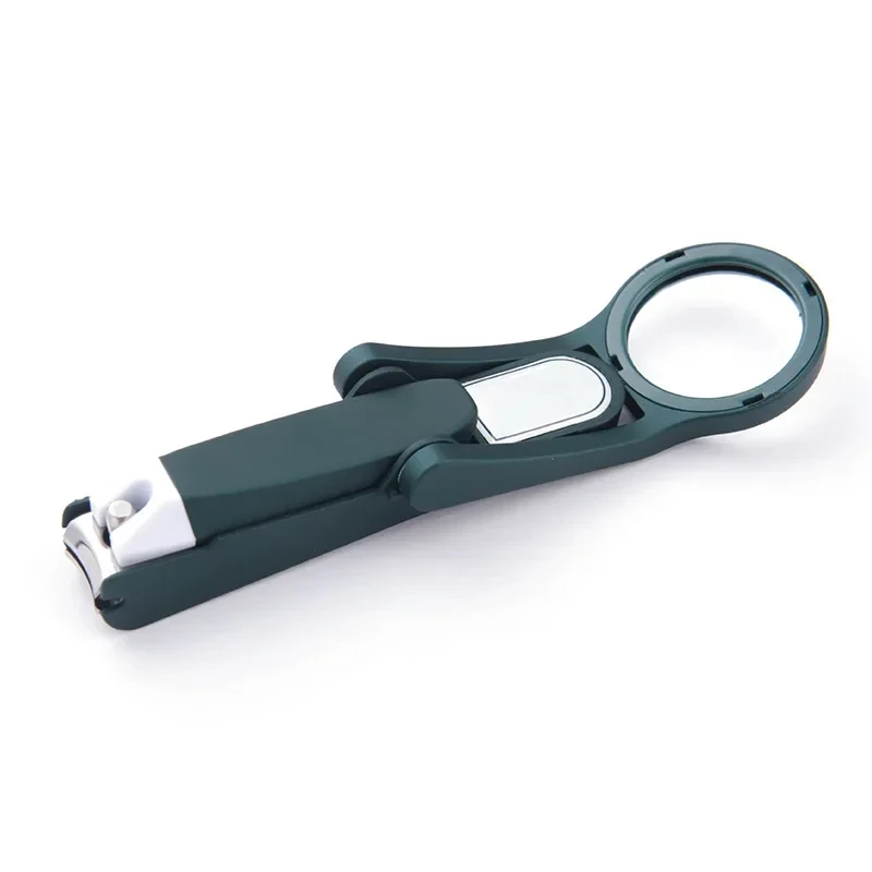 Nail Clipper with Magnifying Glass The Elderly Practical Stainless Steel Nail Clipper Anti-splash Beauty Big Clipper Tool Gift