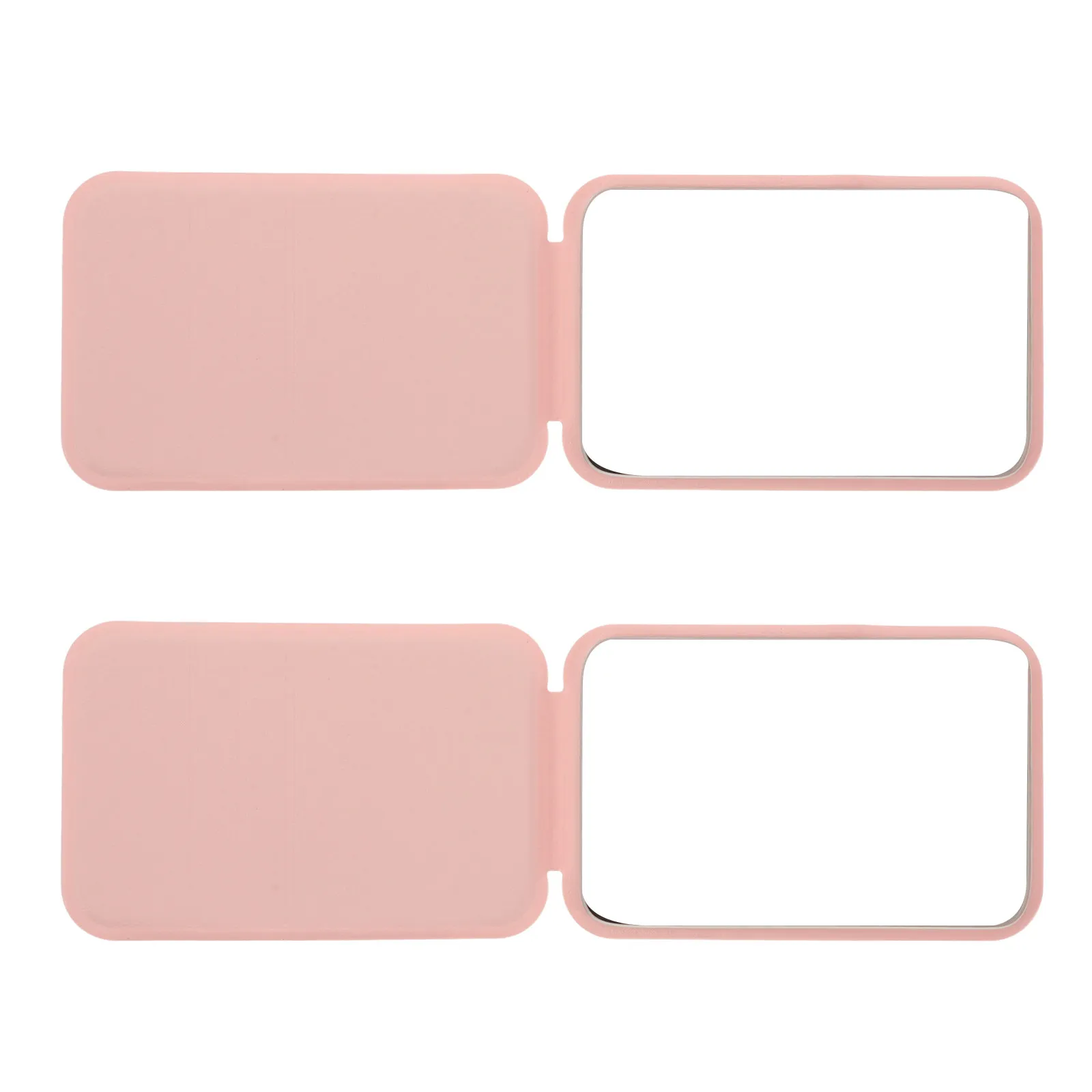 2Pcs PU Wrap Folding Mirror Comb Compact Square Makeup Mirror Portable Travel Purse Pocket Grooming Essential Beard Comb