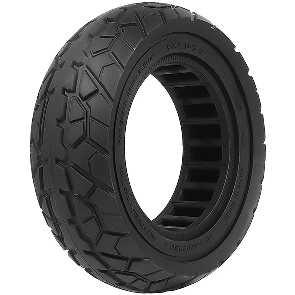 

Rubber Replacement Wheel 9x3.0-5.5 Solid Tire Deep-groove Tread Pattern High-elasticity Rubber 130kg Load Capacity