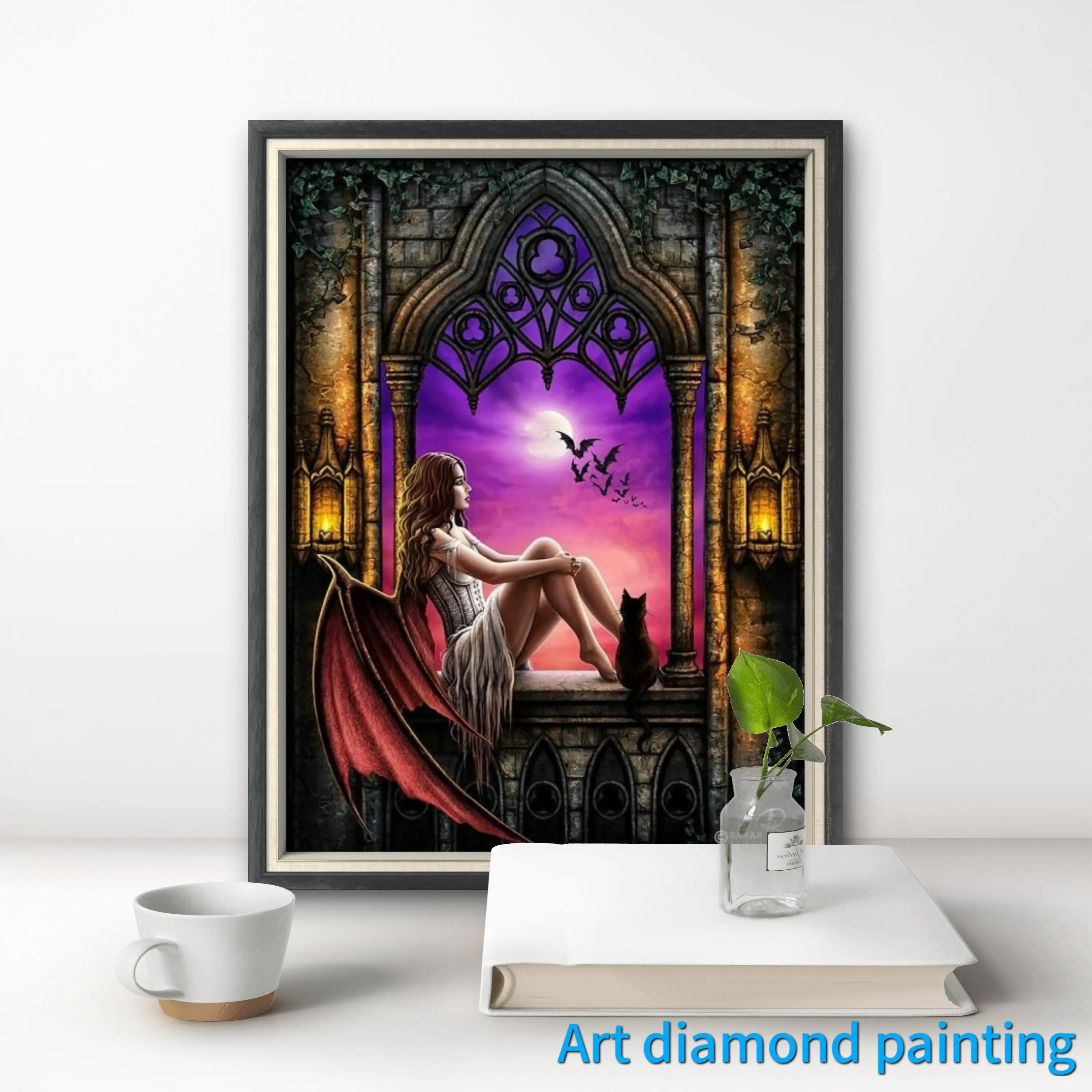 Serie scura Pittura diamante 5D AB Ricamo Fantasia Scheletro Sirena Punto croce Mosaico Immagine Artigianato Decorazioni per la casa Regalo