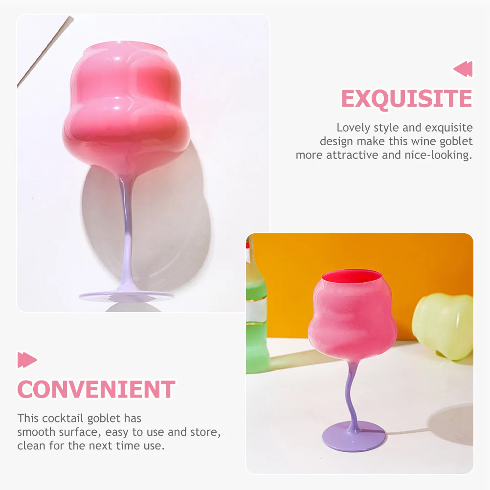 كأس وردي جميل ذو سطح أملس كوب كوكتيل تصميم فريد من نوعه أدوات شرب منزلية للحفلات ذات سعة معتدلة وقابلة لإعادة الاستخدام