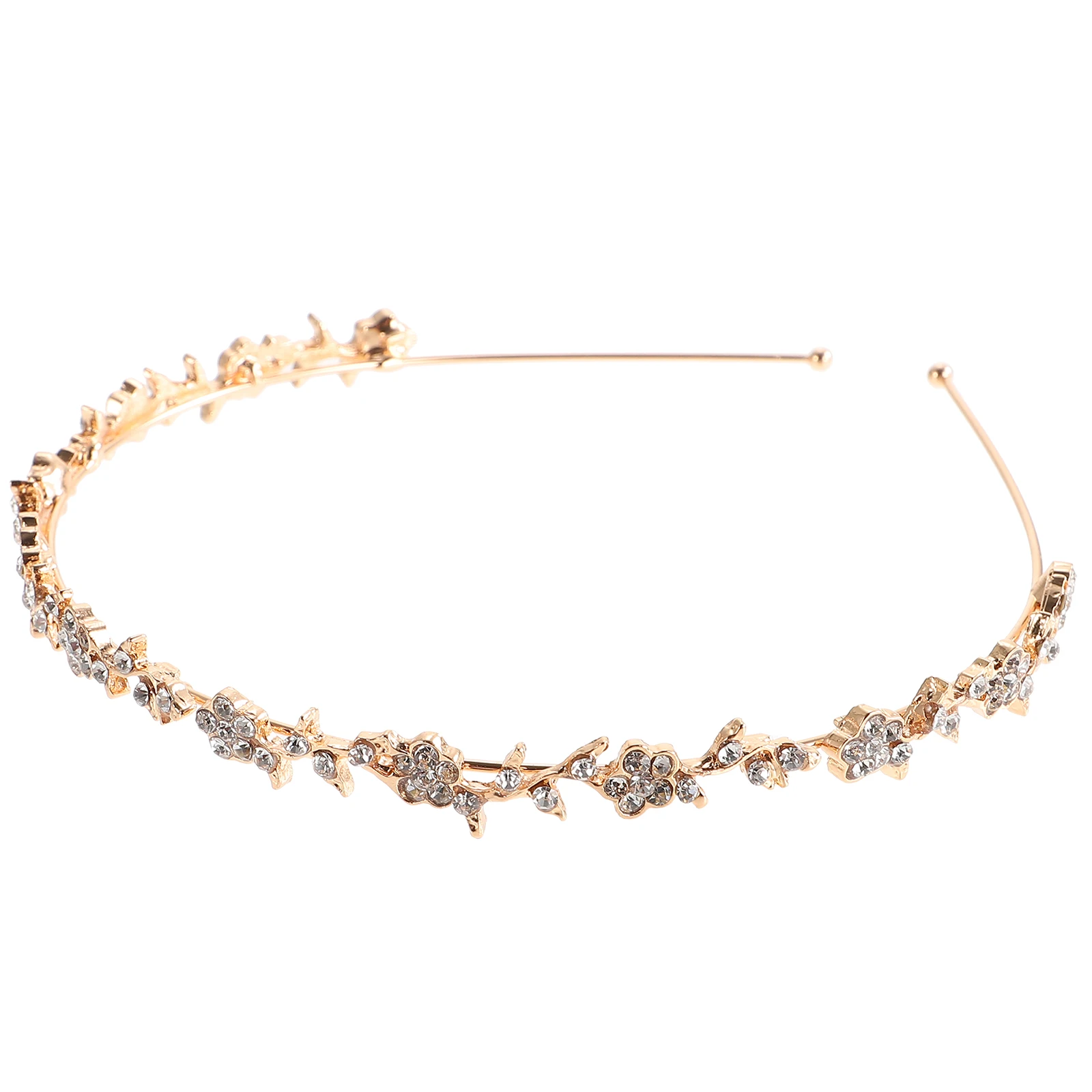 

Flower Bridal Headbands Crystal Wedding Elegant Golden Headpiece Formal Bride Rhinestone Alloy Crown Hair Styling Accessories