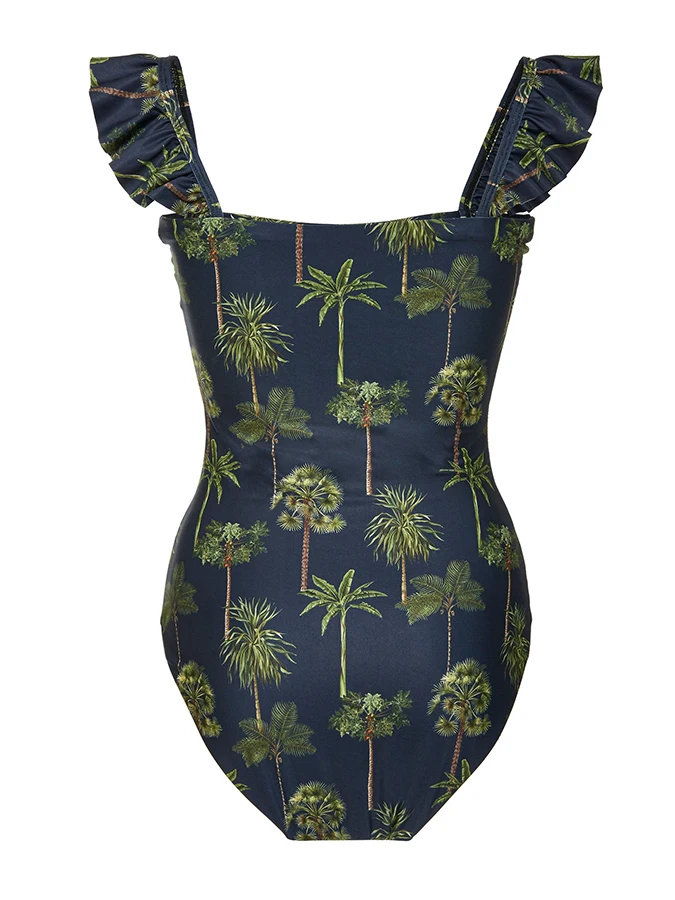 Maillot de bain à imprimé floral pour femme, maillots de bain à volants, cover-up sexy, vêtements de plage, vêtements de vacances, mode féminine, nouveau, 2023, 1 pièce