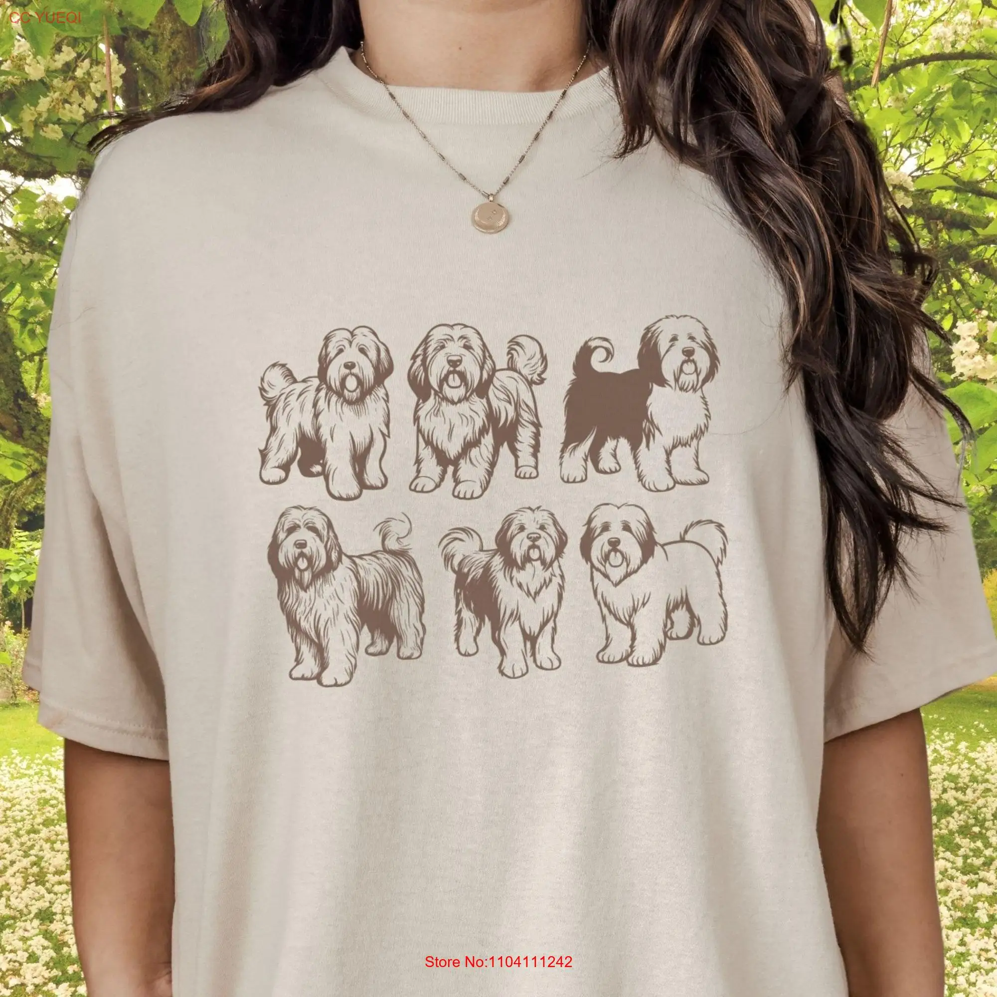 Old English Sheepdog T Shirt Vintage s Mom Lover long or short sleeves